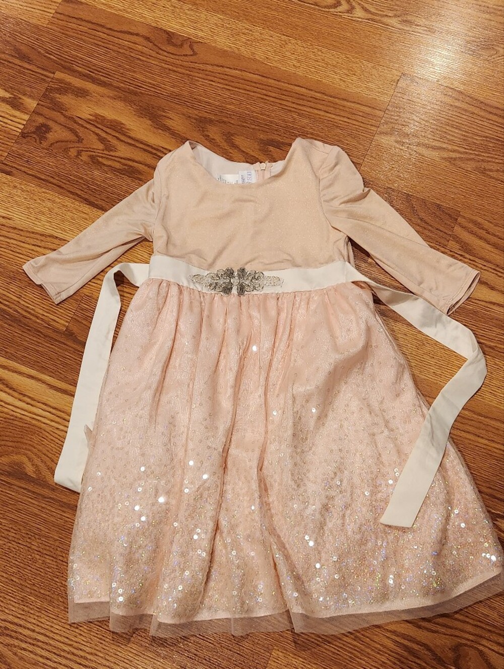 iris & ivy Blush Pink Sequin Tulle Party Dress